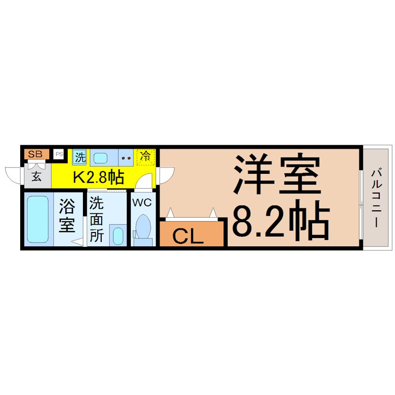 エステート野立 間取図　洋室8.2帖