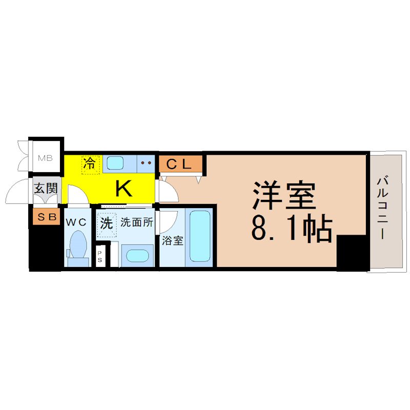 レジデンシア丸の内ノース 間取り　洋室8.1帖