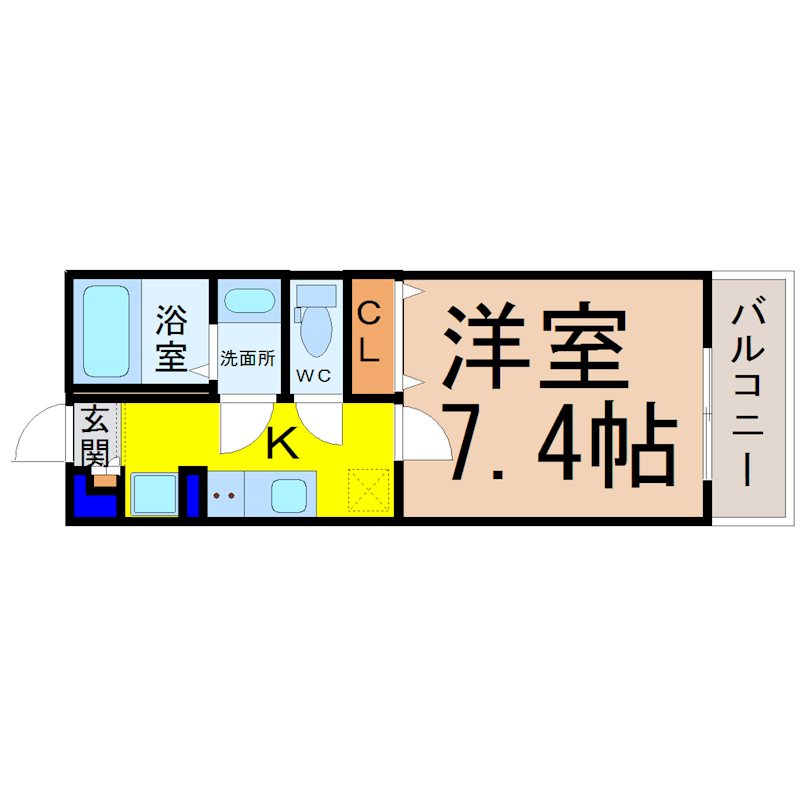 リブリ・太閤 間取図　洋室7.4帖