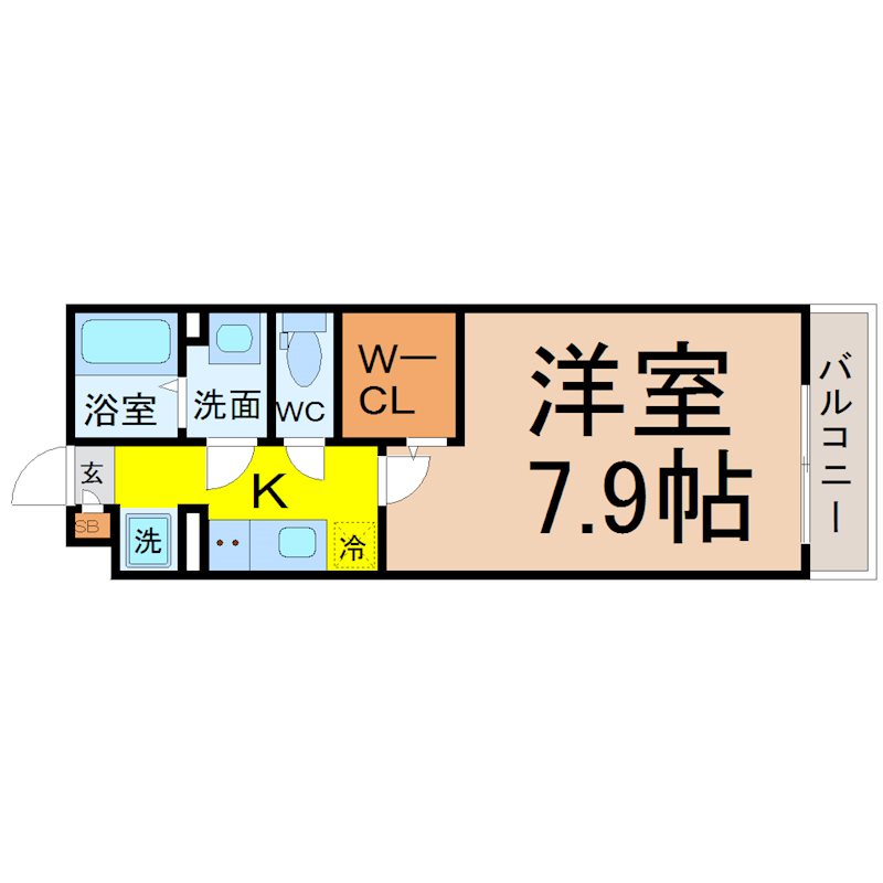リブリ・BJウイング 間取図　洋室7.9帖