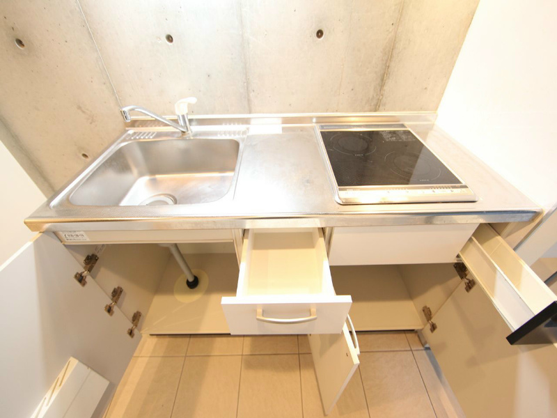 プリマヴェール名駅ノルテ システムキッチン（ＩＨ2口）冷蔵庫・レンジ等ご用意できます