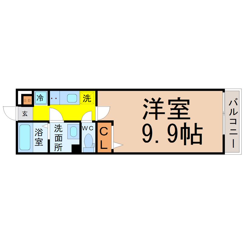 CHIFFON名駅(シフォン名駅) 間取図　洋室9.9帖