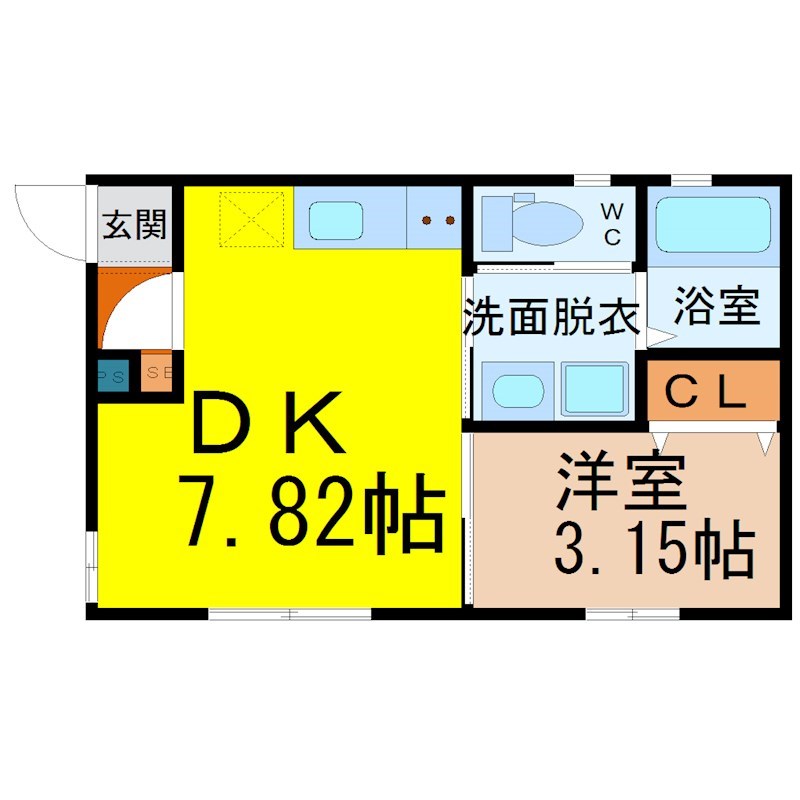 DLIFE中島（ディーライフ中島） 間取図　Ｗｉ-Ｆｉ無料　家具家電ご用意できます