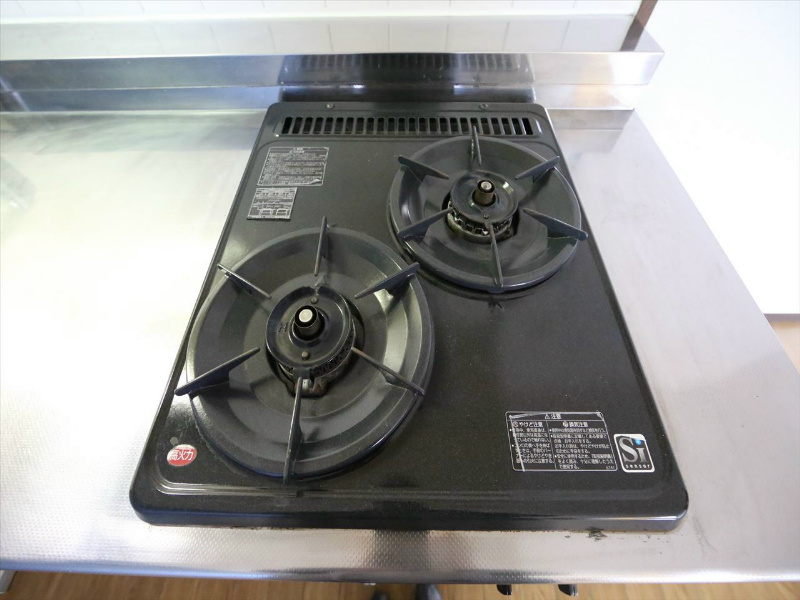 フォーザック鳥居通 システムキッチン　2口ガスコンロ　グリル付