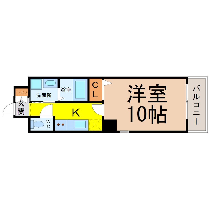 リヴシティ金山 間取図　洋室10帖　脱衣洗面所　クローゼット付