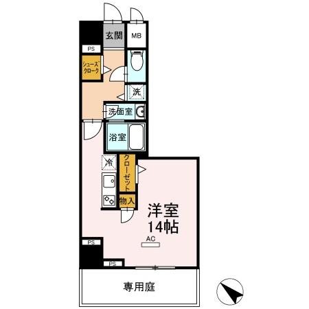 グランアビタシオンノリタケ 間取図　洋室14帖