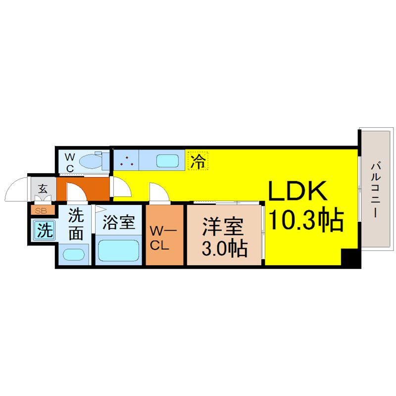BMG RESIDENCE 間取り　ＬＤＫ10.3帖　洋室3.0帖
