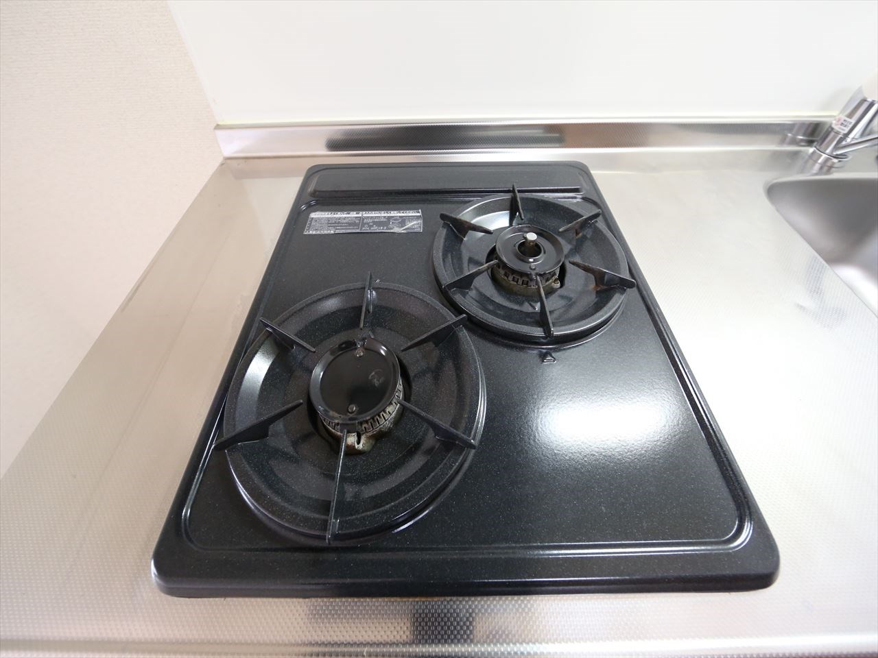 オークワン システムキッチン　2口ガスコンロ