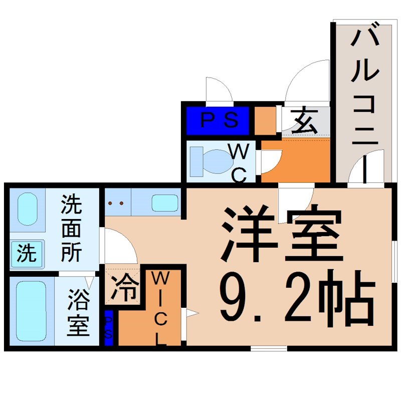 スクエア中村区役所 間取り　洋室9.2帖