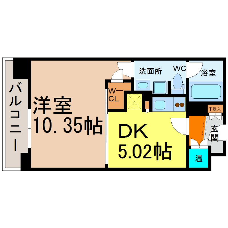 KDXレジデンス東桜II 間取り　ＤＫ5.02畳　洋室10.35畳　バルコニー