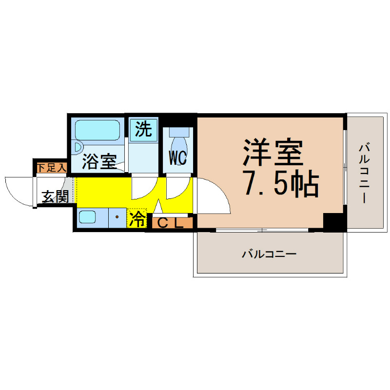 リエス白鳥 間取り図　7.5帖