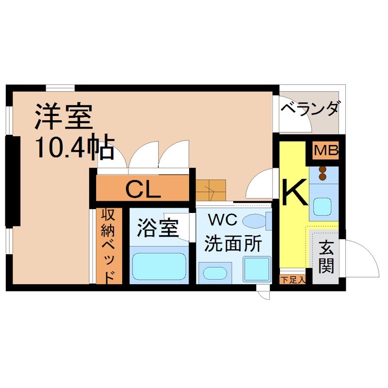 ソリッド筒井 洋室10.4帖　収納ベッド付　角部屋