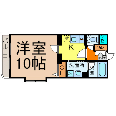 カーサ福寿 間取り図　10帖　南向き　二面採光