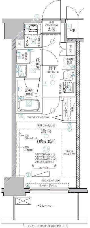 ディアレイシャス泉 居室約6.0帖です。
