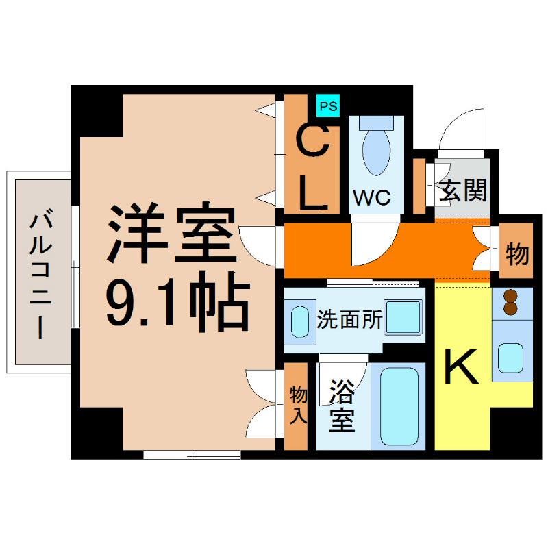 オーキッドビル白鳥 1フロア2部屋（全部屋角部屋）家具家電ご用意できます