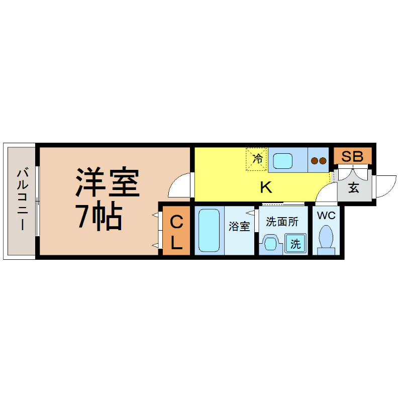 愛知県名古屋市中村区西米野町１丁目 間取図　家具家電ご用意できます
