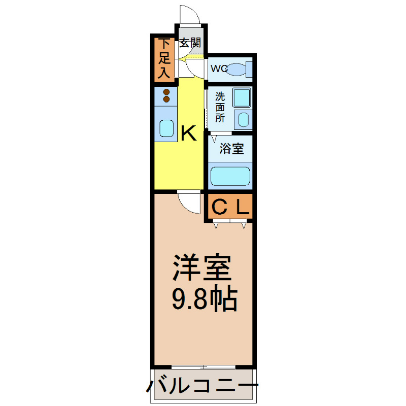 愛知県名古屋市中村区西米野町１丁目 間取図　家具家電ご用意できます