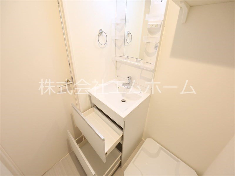 ハーモニーテラス柳田町 脱衣所　独立洗面台（シャンプードレッサー付）　同型写真