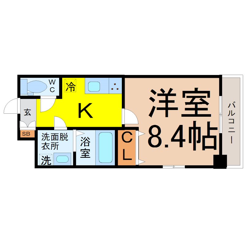 AH岩塚 間取図　洋室8.4帖