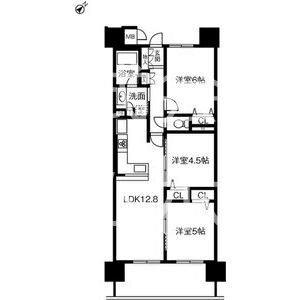 プレサンスロジェ鶴舞駅前 間取り　２ＬＤＫ　南東バルコニー