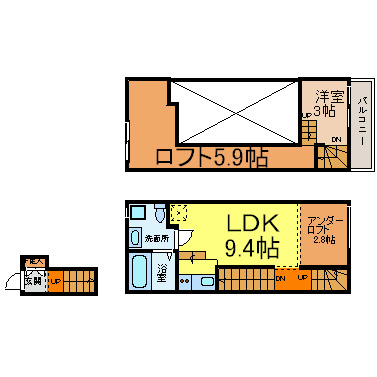 WhiteHillsEast(ホワイトヒルズイースト) 間取り(家具家電ご用意できます)