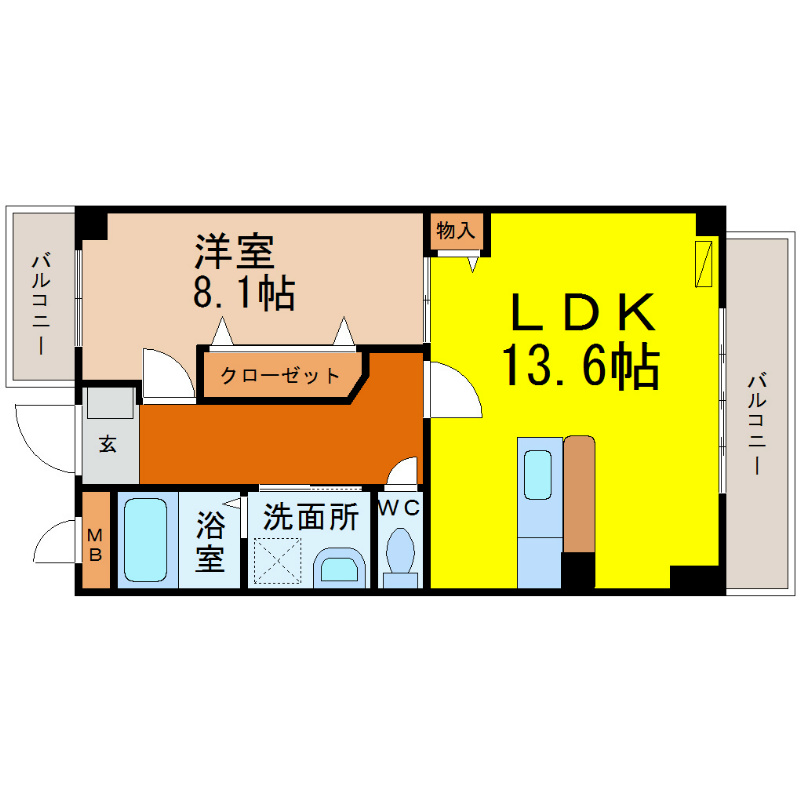 ブリーズ塩池 ＬＤＫ13.6帖　洋室8.1帖