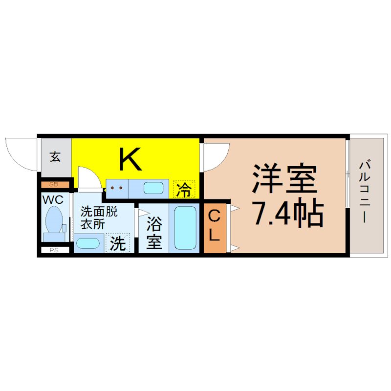 Patina岩塚 取図　洋室7.4帖　