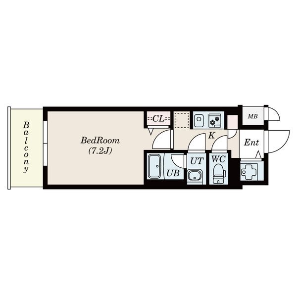 S-RESIDENCE丸の内駅前North 間取図　洋室7.2帖