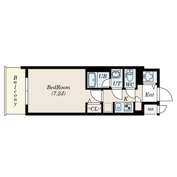 S-RESIDENCE丸の内駅前North 間取図　洋室7.2帖