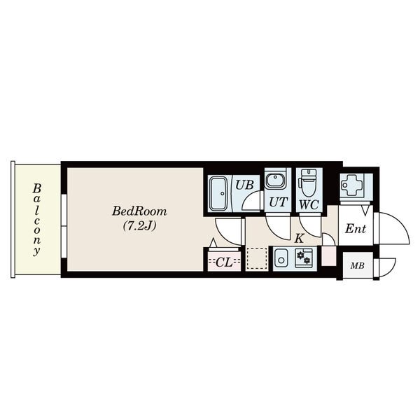 S-RESIDENCE丸の内駅前North 間取図　洋室7.2帖