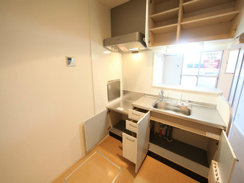 ユヒシア城北 カウンターキッチン（ガス2口コンロ設置できます）