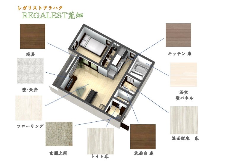 ＲＥＧＡＬＥＳＴ荒畑 床色・建具等のイメージパース