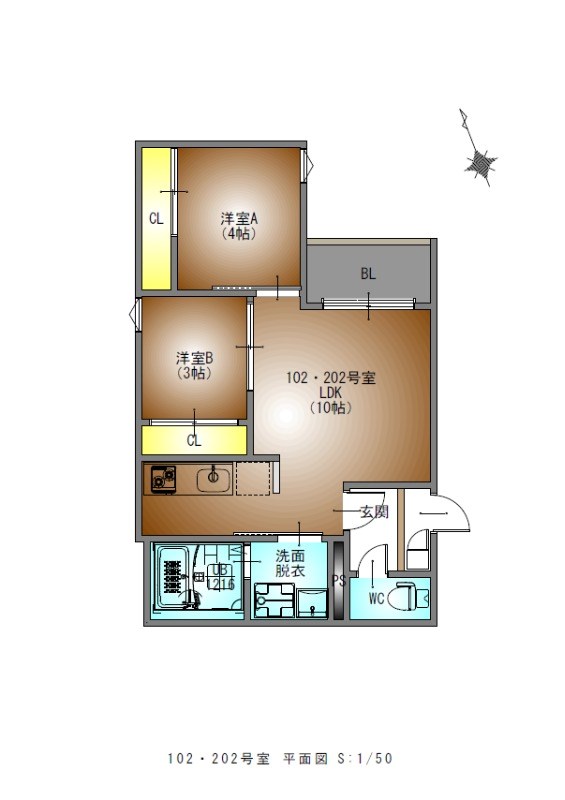 ＲＥＧＡＬＥＳＴ荒畑 間取図　ＬＤＫ10帖　脱衣洗面所　バルコニー