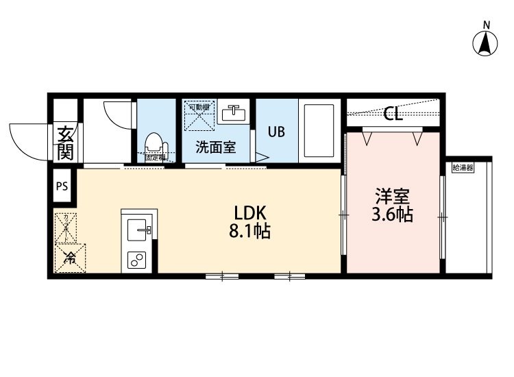 ｒｏｂｏｔ ｈｏｍｅ山王 間取図　ＬＤＫ8.1帖　洋室3.6帖