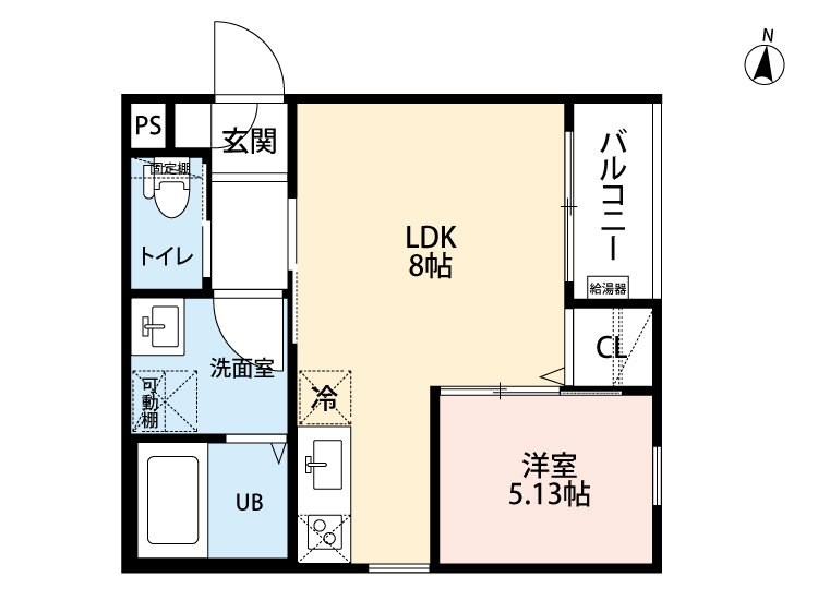 ｒｏｂｏｔ ｈｏｍｅ山王II 間取図　ＬＤＫ8帖　洋室5.13帖