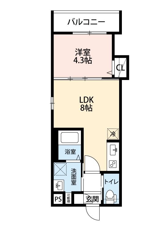 ｒｏｂｏｔ ｈｏｍｅ 中村公園 間取図　ＬＤＫ8帖　洋室4.3帖