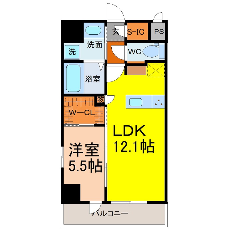 ザ・パークハビオ名古屋松原 LDK12.1帖　洋室5.5帖　カウンターキッチン