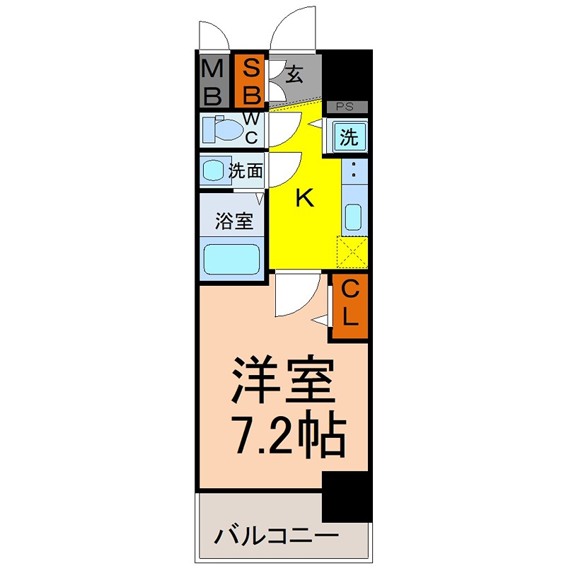 エスリード金山ル・グラン 洋室7.2帖　エアコン完備