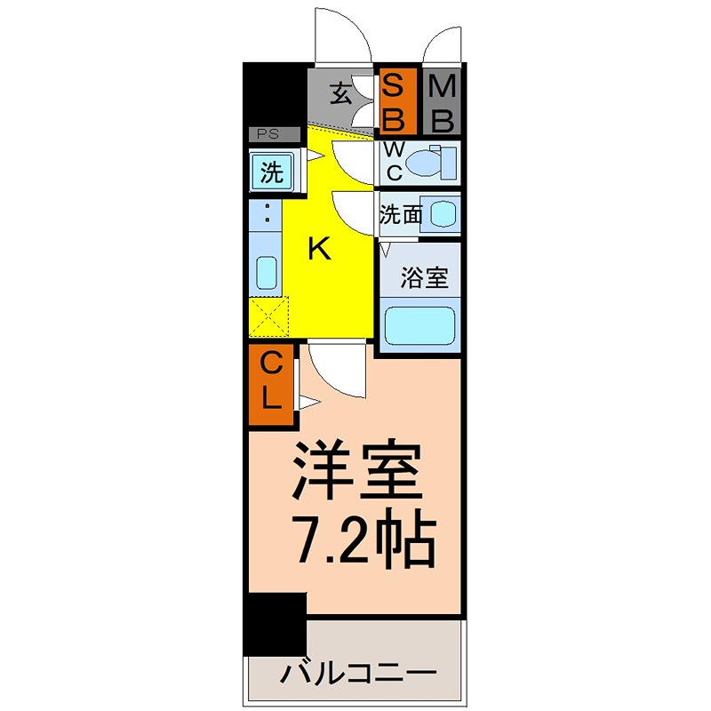 エスリード金山ル・グラン 洋室7.2帖　エアコン完備
