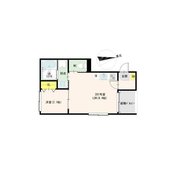 Ｇｅｎｔｌｅ Ｌｉｇｈｔ 野並 間取図　ＬＤＫ9.4帖　洋室3.1帖