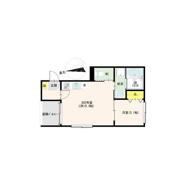 Ｇｅｎｔｌｅ Ｌｉｇｈｔ 野並 間取図　ＬＤＫ9.4帖　洋室3.1帖