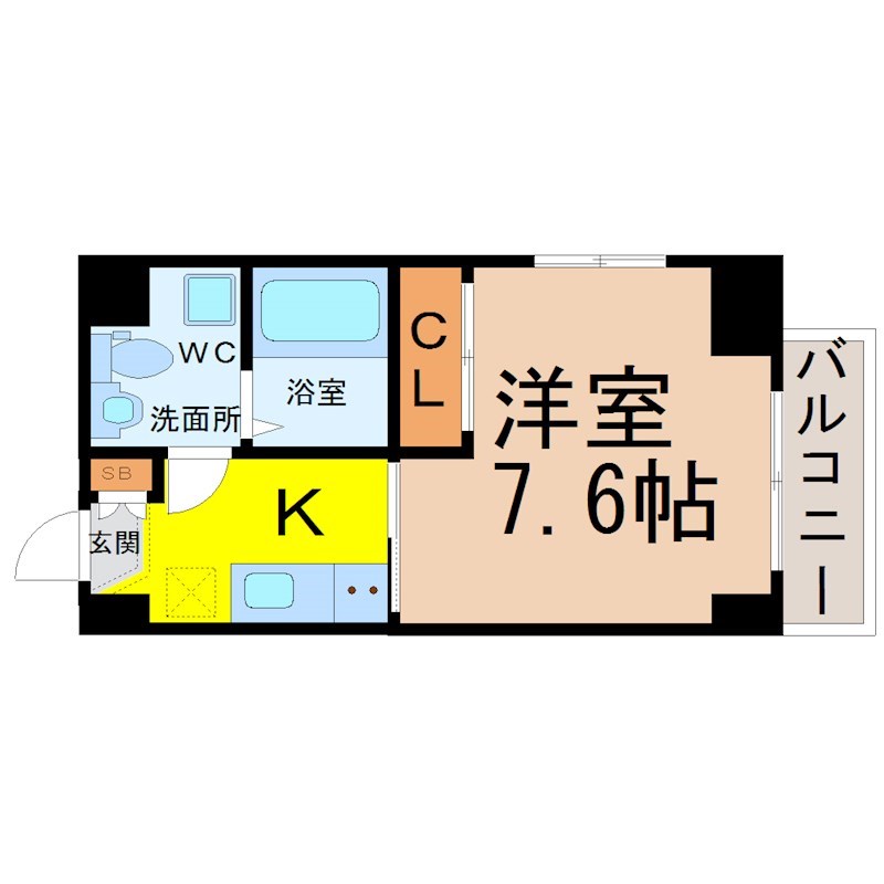 リアライズ高畑 間取り図　7.6帖