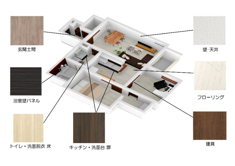 REGALEST serene鶴舞 床色・建具等のイメージパース
