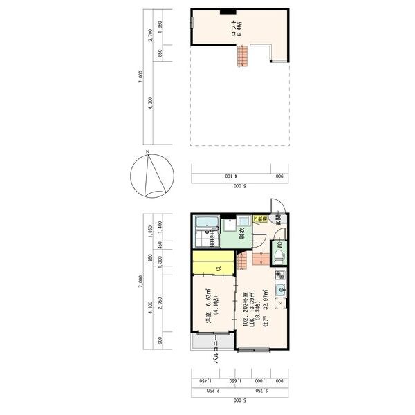 Ｍｅｒｖｅｉｌｌｅ（メルヴェーユ） 間取図　ＬＤＫ8.3帖　洋室4.1帖　ロフト6.4帖