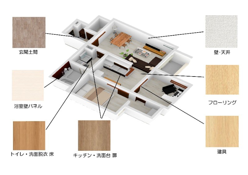 REGALEST WOOD TERRACE JOSHIN 床色・建具等のイメージパース
