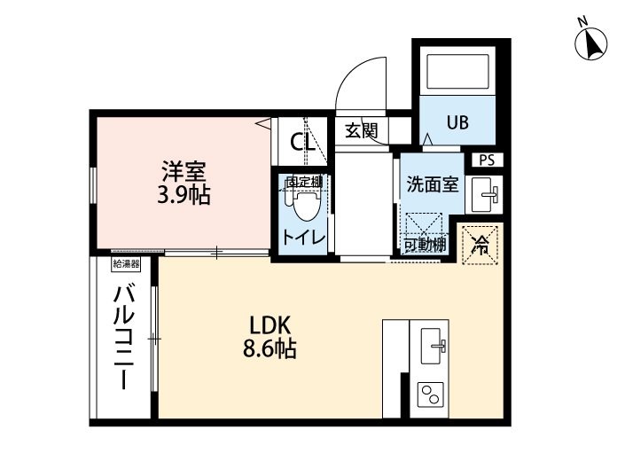 ｒｏｂｏｔ ｈｏｍｅ 新守山 間取図　ＬＤＫ8.6帖　洋室3.9帖