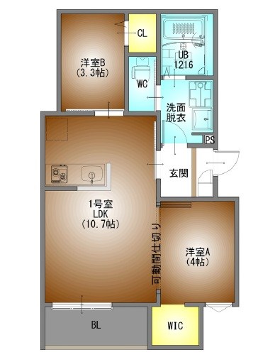 ＲＥＧＡＬＥＳＴ ＰＲＥＭＡ本陣 間取図　ＬＤＫ10.7帖　洋室4帖　洋室3.3帖